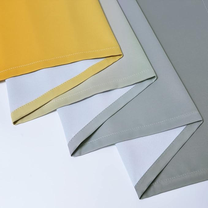 Yakamok Ombre Yellow and Grey Curtains for Bedroom, Gradient Room Darkening Curtains, Grommet Thermal Insulated Light Blocking Window Drapes/Curtain for Living Room,52 x 72 Inch,2 Panels