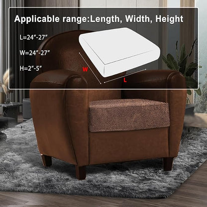 Leather Look Couch Cushion Covers Sofa Seat Slipcovers Sets Couches Furniture Protector for Sectional Armchair Loveseat Pets Kids Stretch Spandex Fabric (1 Cushion Armchair, Brown)