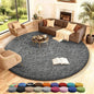 Ophanie Round Rug 8Ft Grey Circle Area Rugs, Large Fluffy Fuzzy Living Room Carpet 8 feet, Plush Shag Solid indoor Floor Gray Bedroom Christmas Circular Aesthetic Decor for Kids Teen Boys Baby,Nursery