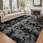 6x9 Ft Large Shag Rugs for Living Room Decor, Tie-Dyed Ultra Soft Fluffy Furry Area Rugs for Bedroom Indoor Floor, Aesthetic Carpet for Kids Home (Dark Grey)