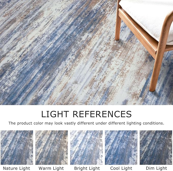 KOZYFLY Small Area Rug 2x3 Rug Entryway Rugs Modern Abstract Indoor Non-Slip Machine Washable Rug, Dining Room Rug with Soft Low Pile for Living Room Bath Office Small Carpet Floor Mats Blue Rust