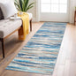 Lansny Abstract Runner Rug 2x6, Blue Washable Hallway Runner Rug Non-Slip, Soft Printed Kitchen Runner, Thin Faux Wool Runners for Hallways, Modern Floor Carpet for Entryway Bedroom Hall Indoor