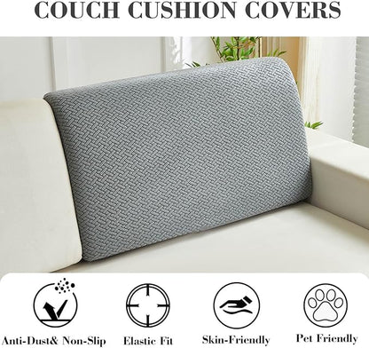 Couch Cushion Covers Sofa Covers Couch Covers for Sofa Pet Friendly Universal Sofa Covers Washable Stretch Slipcovers for Sectional Sofa (Texture Gray,Back Cover M)