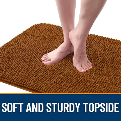 OLANLY Dog Door Mat for Muddy Paws 32x20, Absorbs Moisture and Dirt, Absorbent Non-Slip Washable Doormat, Quick Dry Chenille Mud Mat for Dogs, Entry Indoor Entryway Carpet for Inside Floor, Ochre