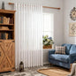 MYSKY HOME White Curtains 84 Inch Length for Living Room, Semi Sheer Window Drapes for Doorways Sliding Glass Door Cotton Blend Soft Touch Light Filtering 1 Panel, 100" Wide per Panel, White