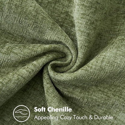 MIULEE Pack of 2 Couch Throw Pillow Covers 20x20 Inch Sage Green Farmhouse Decorative Pillow Covers with Stitched Edge Soft Chenille Solid Dyed Spring Pillow Covers for Sofa Bed Living Room