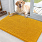 OLANLY Dog Door Mat for Muddy Paws 35x24, Absorbs Moisture and Dirt, Absorbent Non-Slip Washable Doormat, Quick Dry Chenille Mud Mat, Entry Indoor Entryway Carpet for Inside Floor, Golden Yellow