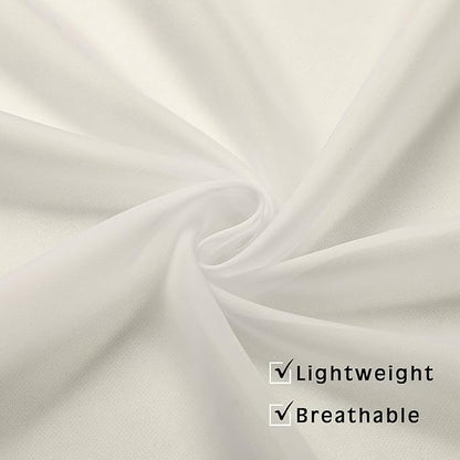 OVZME Sheer Ivory Curtains Light Filtering Window Drapes for Living Room Bedroom and Wedding Party, Voile Nice Vertical Sense Sliding Glass Door, Per Panel 42 by 96 Inch, Set of 2 Pieces