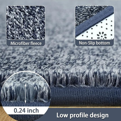 AROGAN Washable 6×9 Living Room Rug, Modern Area Rugs with Soft Memory Foam for Bedroom, Minimalist Non-Slip Indoor Floor Carpet for Dining Room Office Kids Playroom Decor, Navy Blue