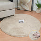 ORINOVA Camel Washable Shag Area Rugs for Living Room Small Plush Faux Bunny Shaggy Fur Round Rugs 4ft Cute Room Nursery Rug