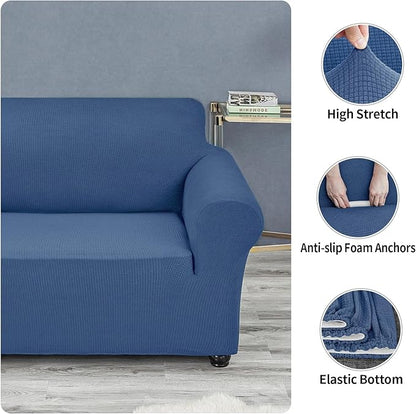 Joccun Stretch Couch Cover Slipcovers, 1-Piece Sofa Covers for 3 Cushion Couch Spandex Jacquard Washable Furniture Protector Cover for Living Room,Kids,Pets(Sofa,Riverside)
