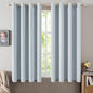 MIULEE Linen Textured Curtains for Bedroom Solid 100% Blackout Thermal Insulated Chambray Blue Grommet Room Darkening Curtains & Drapes Luxury Decor for Living Room Nursery 52 x 45 Inch (2 Panels)