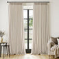 MIULEE Pinch Pleated Thick Linen Curtains 108 Inches Long 2 Panels for Living Room Bedroom, Linen Textured Drapes Pinch Pleat Back Tab Semi Sheer Privacy Neutral Ivory Cream Foor to Ceiling Curtains