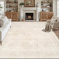 Area Rugs 9x12 Living Room: Vintage Boho Neutral Washable Rug Indoor Soft Large Area Rug Carpet for Bedroom Nursery Farmhouse Dining Room Office Floor Non-Slip Low Pile Under Table Rug Beige