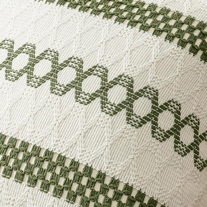 MIULEE Set of 2 Moss Green Boho Decorative Pillow Covers 18x18 Inch Farmhouse Rustic Couch Throw Pillows Modern Summer Cotton Cushion Covers Retro Cute Macrame Woven Spring Decor for Bed Sofa Chair