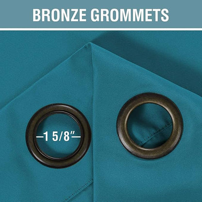 H.VERSAILTEX Blackout Curtain for Living Room Thermal Insulated Window Treatment Curtain 54 inch Length Energy Saving Solid Grommet Top Blackout Drape, One Panel, Turquoise Blue, 52" W x 54" L