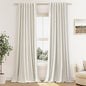 Guken Cream 100% Blackout Linen Curtains 94 Inch Length 2 Panels Set for Living Room Bedroom Back Tab Rod Pocket Thermal Insulated Black Out Drapes Room Darkening Farmhouse Window Curtains