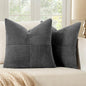 MIULEE Grey Decorative Throw Pillow Covers 20x20 Inch for Couch Bed Sofa Pack of 2 Boho Farmhouse Throw Pillows Soft Cross Corduroy Patchwork Textured Cushion Cases