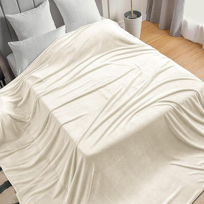 BEDELITE Fleece Blanket Extra Large Blankets for Bed, Luxury Plush Cozy Fuzzy Blanket 120x120 inches, Super Soft Warm Lightweight Throw Blanket All Seasons Suitable, Cream