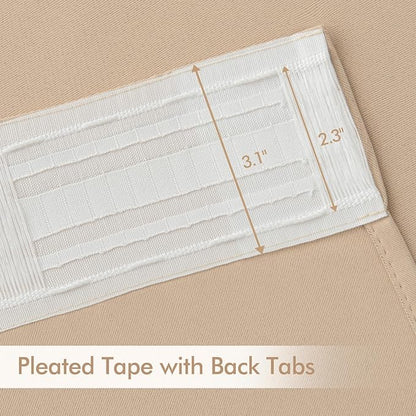 MIULEE Back Tab Beige Curtains 108 Inch Long 2 Panels Set for Living Room Bedroom Privacy, Cream Rod Pocket/Pinch Pleated Light Blocking Extra Long Thermal Insulated Room Darkening Blackout Drapes