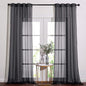 NICETOWN 96" Long Sheer Curtains - Nickel Grommet Top Lighter Weight Airy Window Voile Panel Decorations for Living Room (W54 Inches, Black, 1 Pair)