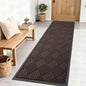 OLANLY Front Door Mat Outside Entrance 71x23, Absorbent, Heavy Duty Sturdy Natural Rubber Doormat Indoor Outdoor, Stain and Fade Resistant, Non-Slip Low Profile Floor Mat for Entryway, Brown Diamond