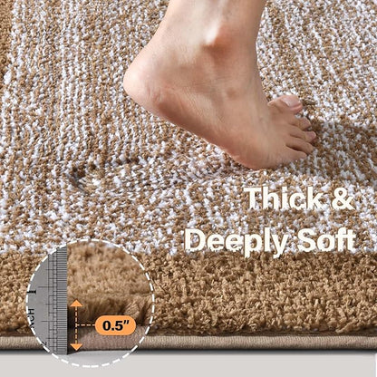 Bathroom Rugs 30x20 Non Slip Washable, Coffee Bath Mat for Bathroom Floor Tub, Soft Absorbent Quick Dry Mats for Shower, Bathtub,Home Decor