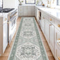 OPPODREAM Soft Entryway Rug 2x10, 2x10 Rug Runner, Washable Hallways Carpet 2 x 10 with Non Slip Backing, Low-Pile Bedside Carpet 2 x 10, Long, Faux Cashmere, Green