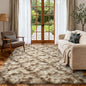 4x6 Ft Shag Area Rug for Bedroom Living Room, Tie-Dyed Ultra Soft Fluffy Furry Rugs for Indoor Floor, Aesthetic Carpet for Kids Home Decor (Khaki)