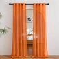 NICETOWN Orange Sheer Window Curtains for Saint's Day, Grommet Voile Sheer Textured Window Treatment with Light Filtering Drapes for Kids Room, W54 x L84, 2 Panels