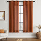 Nanspring Rust Linen Curtains 63 Inch Length for Living Room Light Filtering Semi Sheer Curtain Back Tab and Rod Pocket Vintage Rustic Luxury Home Decor Drapes for Bedroom Office 52x63, 2 Panels