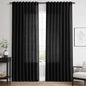Nanspring Linen Curtains 84 Inch Length for Living Room Bedroom Black Simple Modern Semi Sheer Curtains Set Back Tab Rod Pocket Cotton Textured Privacy Drapes 60x84, 2 Panels