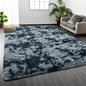 Deerhoo Large Shag Area Rugs 6 x 9, Tie-Dyed Plush Fuzzy Rugs for Living Room, Ultra Soft Fluffy Furry Rug for Bedroom, Indoor Carpet Nursery Rugs for Kids Room Home Decor, Blue and Grey