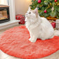 OLANLY Coral Red Round Rugs for Bedroom - Machine Washable, 2 ft Circle Area Rugs for Living Room, Soft and Fluffy Shaggy Carpet for Teen Girl and Boys, Nursery Rooms, Dorms, Home Decor Aesthetic