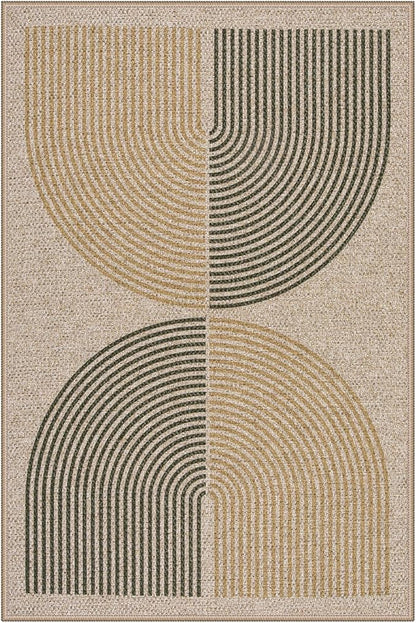 Lahome Enfys Rainbow Easy Jute Rug, 2x3 Entryway Rug Indoor Outdoor Front Door Mat, Farmhouse Neutral Non Slip Non Shedding Washable Kitchen Mats for Floor Foyer