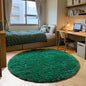 ONASAR Dark Green Round Area Rug 4ft, Soft Bedroom Circle Rugs for Kids Girls Teen Room, Cute Furry Plush Shaggy Carpet for Baby Nursery Living Room Playroom Dorm Christmas Home Decor