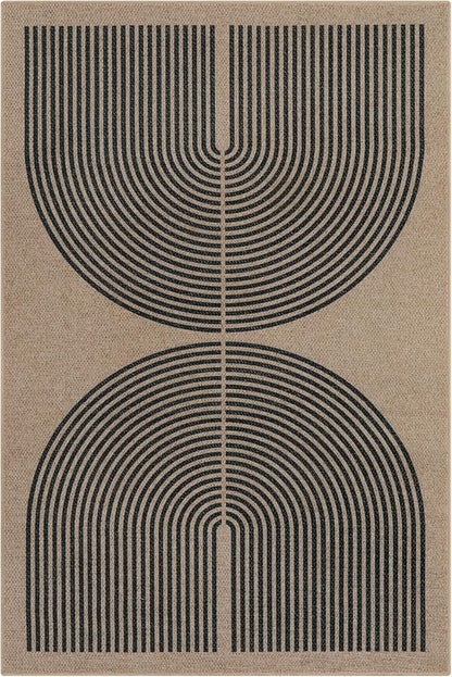 Lahome Modern Rainbow Easy Jute 6x9 Rug, Large Living Room Carpet Washable Outdoor Patio Dining Room Rug, Non Slip Indoor Outdoor Carpet for Backyard Deck Office Decor
