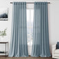 Nanspring Light Blue Linen Curtains 108 Inches Long for Living Room Bedroom 2 Panels Set Extra Long Back Tab Curtain Light Filtering Sheer Drapes Floor to Ceiling Curtain for Large Windows 52x108.