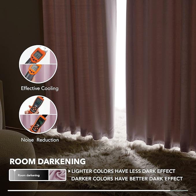 Deconovo Blackout Curtains Insulated Thermal Blackout Blinds Rod Pocket and Back Tab Curtains Room Darkening Curtains for Nursery 52Wx84L Inch Lavender 2 Panels