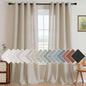H.VERSAILTEX Living Room Linen Curtains - Semi Sheer, Nickel Grommet, Energy Saving, Light Filtering Window Treatments - Panels for Bedroom, Castle Wall, 2 Panels, 52 x 84 Inch