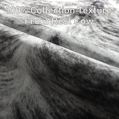 AROGAN 8×10 Feet Western Decor Faux Fur Cowhide Rug, Premium Animal Skin Cow Hide Rug, Sturdy Cow Print Rugs for Wall Decor, Western Floor Carpet for Bedroom Living Room, Black and Grey