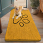 Smiry Dog Door Mat for Muddy Paws, Absorbent Dirt Trapper Non Slip Quick Dry Washable Chenille Mat for Mud Dogs, Entry Rug for Indoor and Outdoor (48x30 Inches, Golden Yellow and Black)