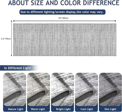 2.5x10 Washable Runner Rugs,10 ft Runner Rug for Hallways,Ultra-Thin Abstract Long Stain Resistant Rug Runner，Non-Slip Backing Kitchen Runner Rugs for Bedroom，Entryway，Living Dining Room