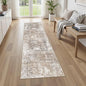 UERMEI 2X8 Washable Runner Rug for Hallway: Soft Neutral Modern Abstract Area Rug - Non-Slip Low Pile Long Throw Indoor Carpet for Kitchen Entryway Kitchen Bedroom Laundry Bathroom - Brown/Grey/Red