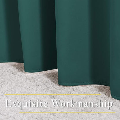 NICETOWN Blackout Hunter Green Curtains 84 inches Long, Grommet Room Darkening Thermal Insulated Sound Dampening Window Treatments for Bedroom/Home Office, 2 Panels, W46 x L84