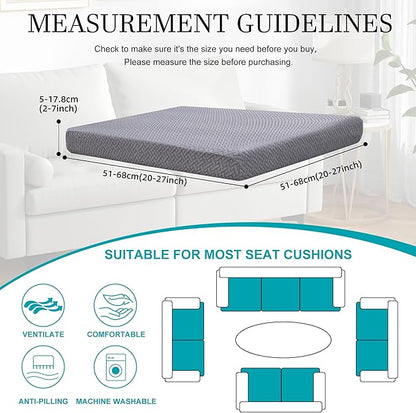 12Pcs Stretch Patio Cushion Covers,Outdoor Couch Covers Replacement,Outdoor Couch & Sofa Slipcovers,for Patio Furniture Cushion Covers,Washable Reusable Furniture Protector (Grey,Cover Only)