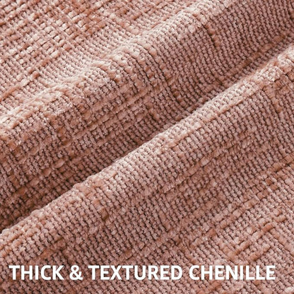 decorUhome Summer Pink Chenille Throw Pillow Covers 12x20 Set of 2 Textured Soft Cozy Slubby Couch Pillow Covers Modern Farmhouse Boho Decorative Pillow Cases for Bed Sofa Living Room