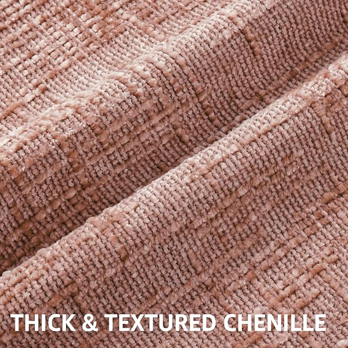 decorUhome Summer Pink Chenille Throw Pillow Covers 18x18 Set of 2 Textured Soft Cozy Slubby Couch Pillow Covers Modern Farmhouse Boho Decorative Pillow Cases for Bed Sofa Living Room