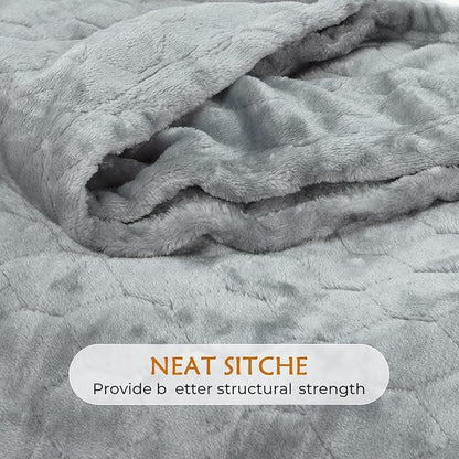 TOONOW Fleece Blanket Super Soft Cozy Throw Blanket 50" x 60", Lightweight Fuzzy Comfy Textured Flannel Blanket Warm Plush Throw Blankets for Couch, Sofa, Bed, Light Grey