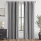 MIULEE 100% Blackout Linen Curtains for Bedroom, Glacier Gray Solid Luxury Decor Thermal Insulation Room Darkening Drapes for Living Room Nursery Back Tab Rod Pocket 42 x 90 Inches, 2 Panels